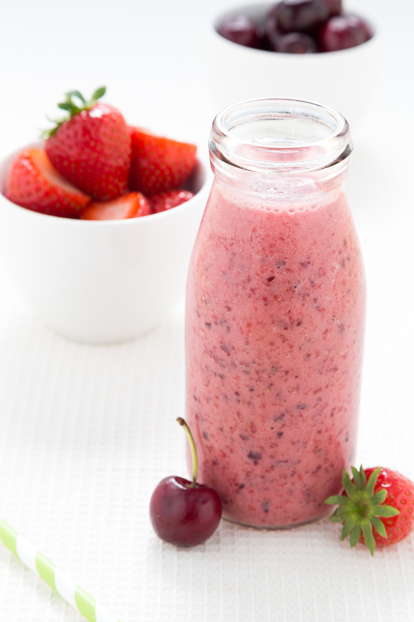 cherry and strawberry smoothie