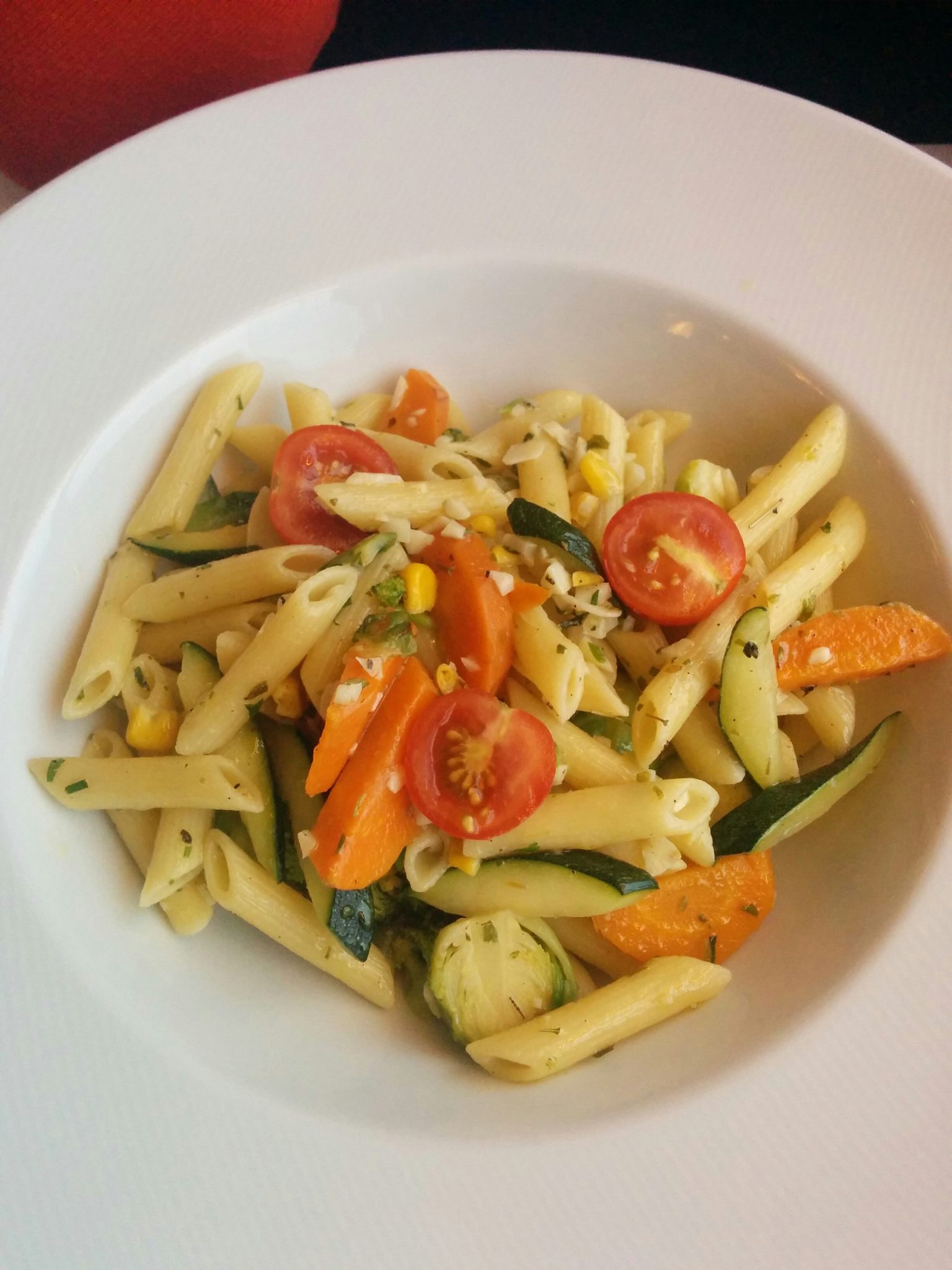 penne and vegetable pasta