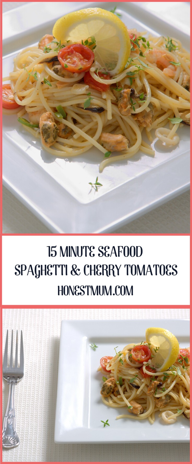 15 Minute Seafood Spaghetti & Cherry Tomatoes