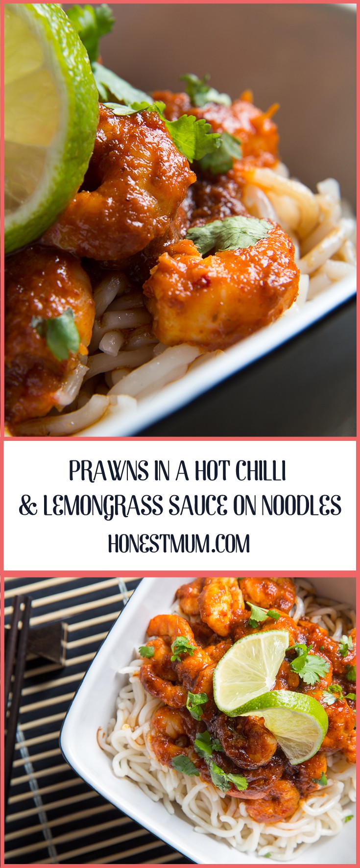 Prawns In A Hot Chilli And Lemongrass Sauce On Noodles
