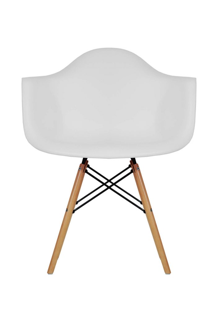 white angle chair