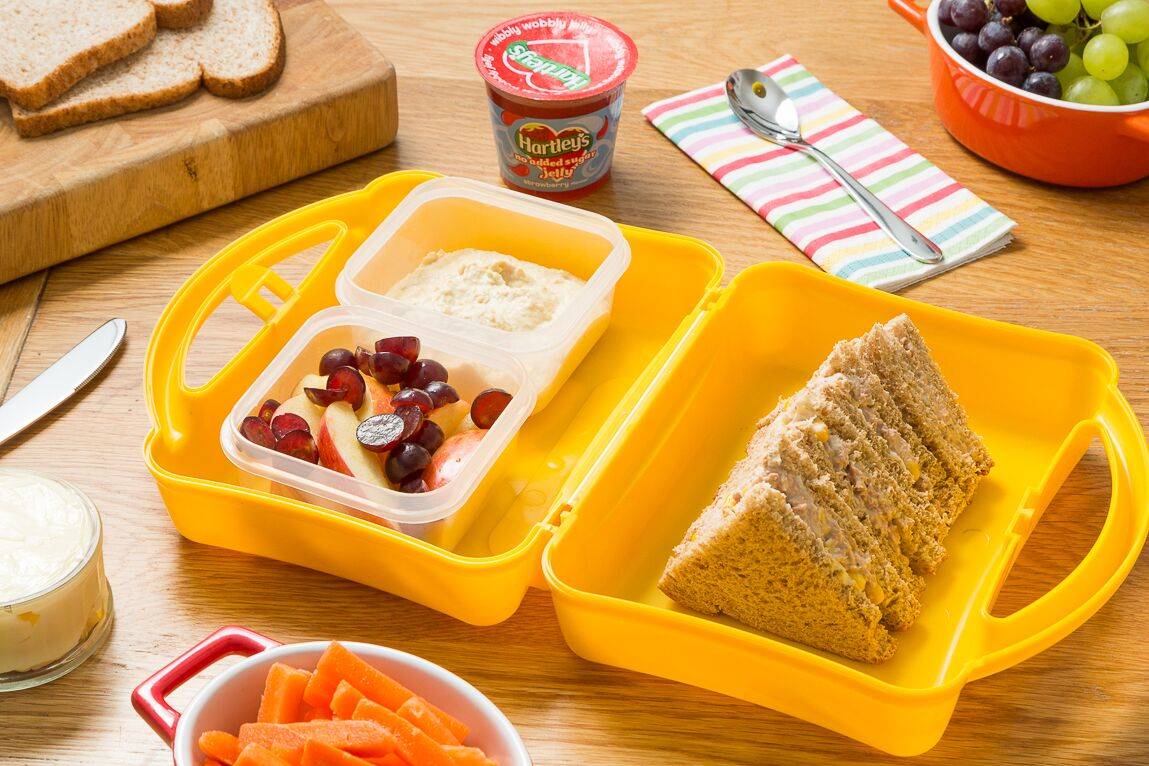 Tuna sandwich packed lunch box for kids