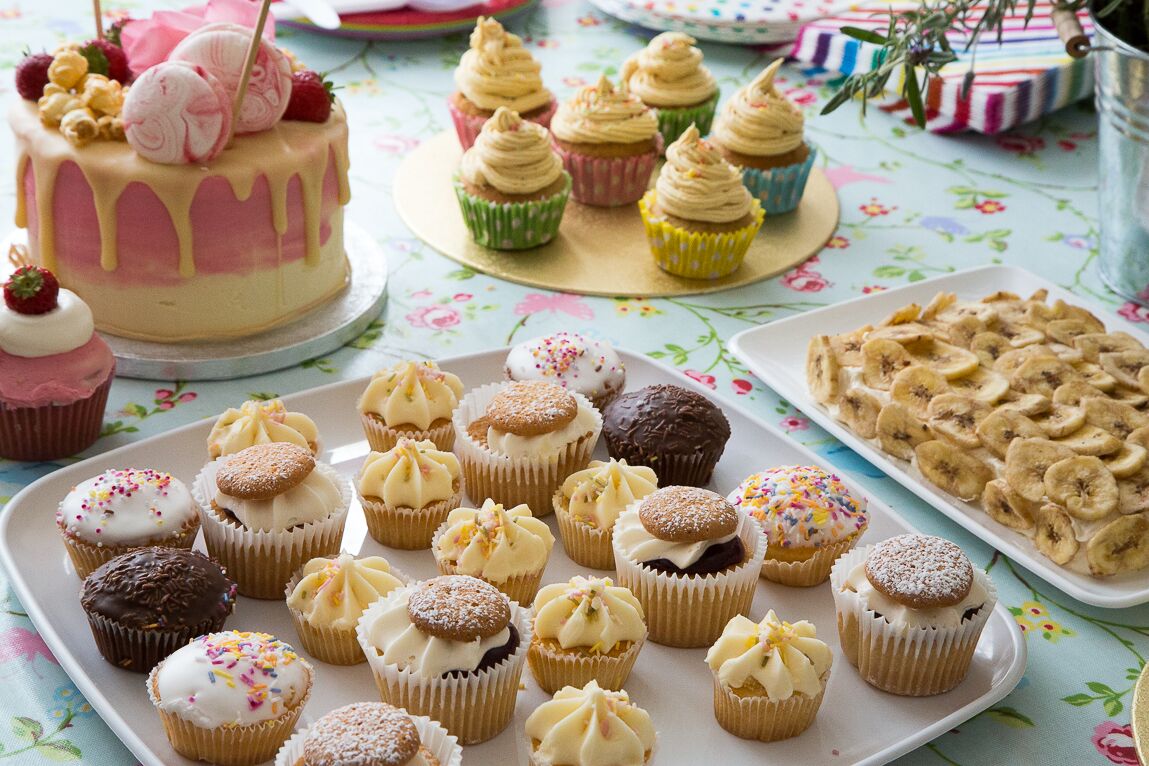 selection of beautiful cakes on a table
