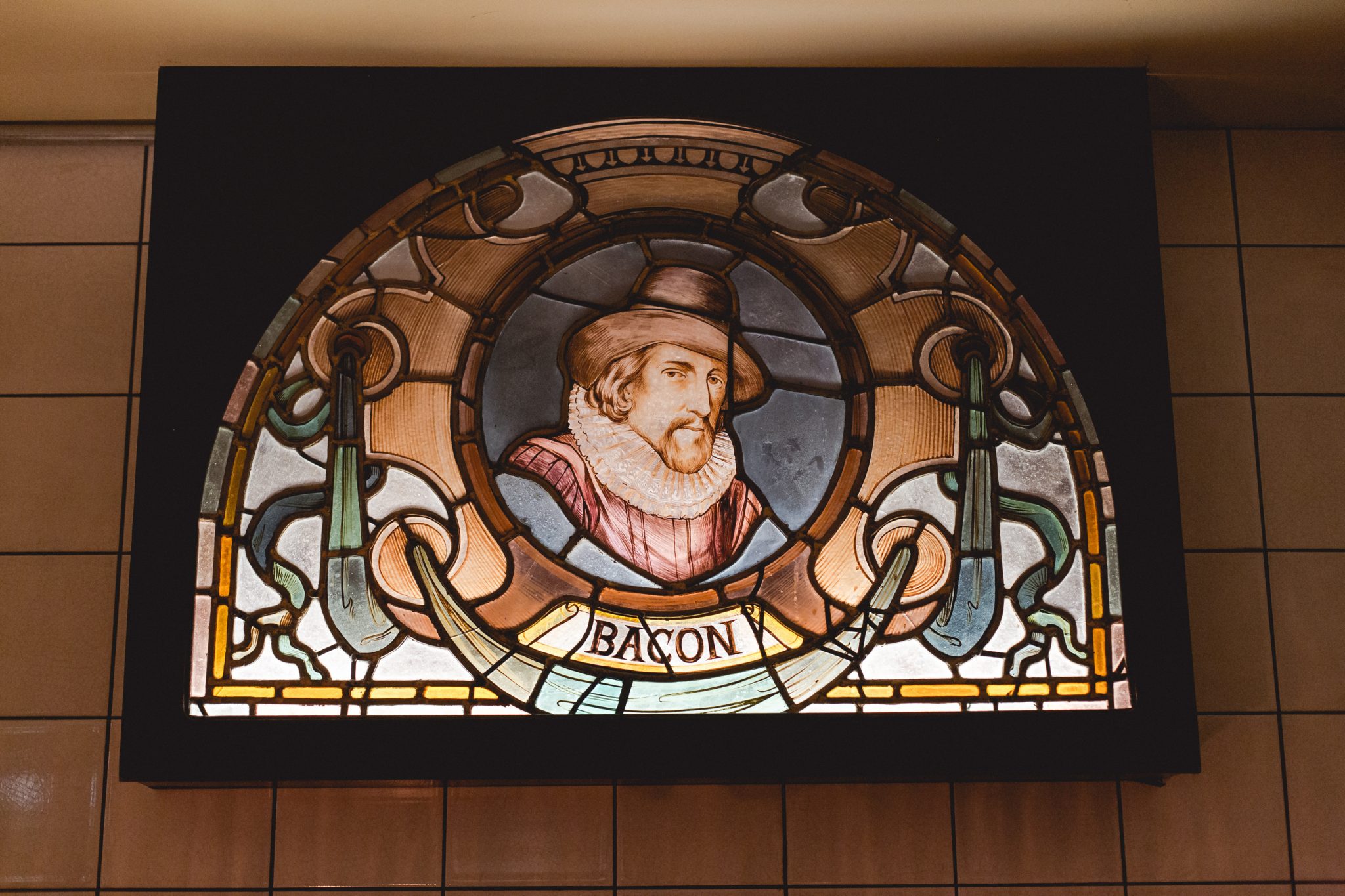 stained glass window at The Distillery 