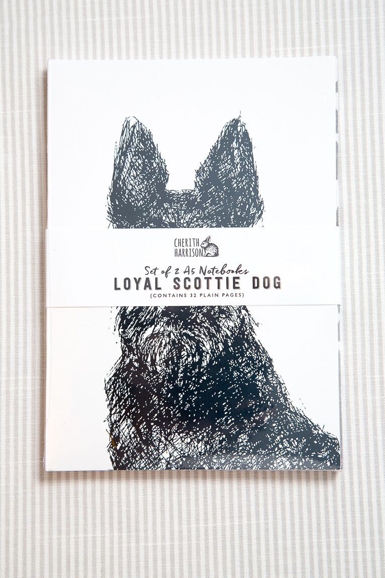 Loyal Scottie Dog A5 Notepad by Cherith Harrison 