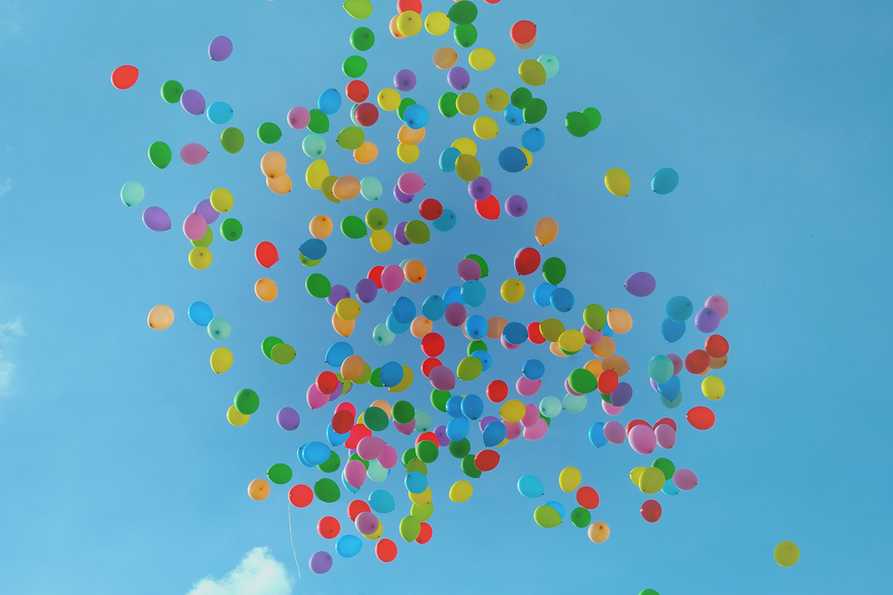 balloons in the sky-happy