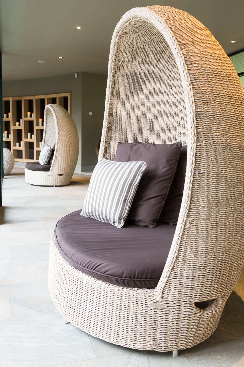 lounging areas at the Center Parcs spa