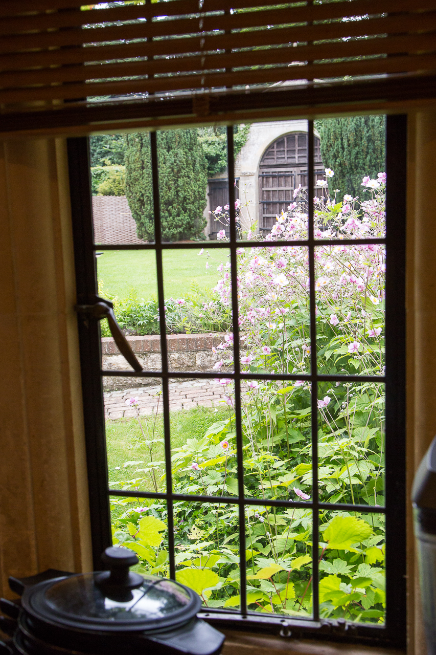 view into the gardens from the Raymond Blanc Cookery School