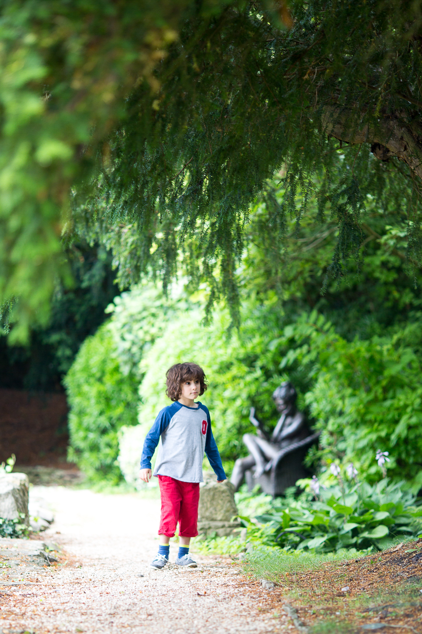 Child exploring gardens