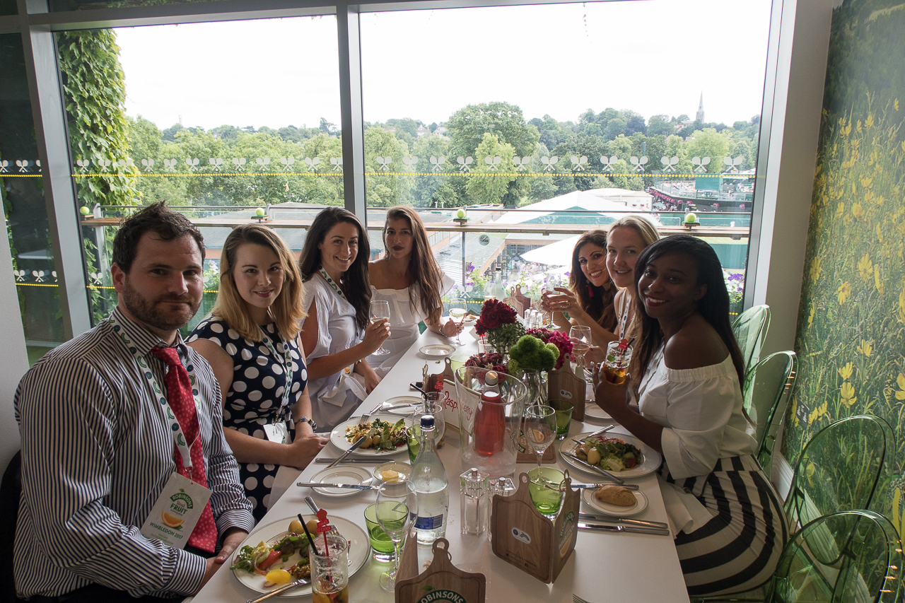 lunch in the Robinsons suite at Wimbledon