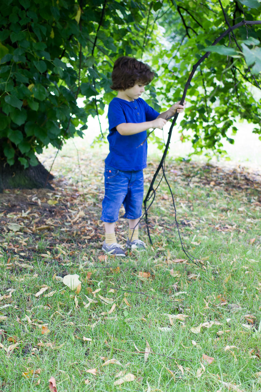 playing with sticks in the park