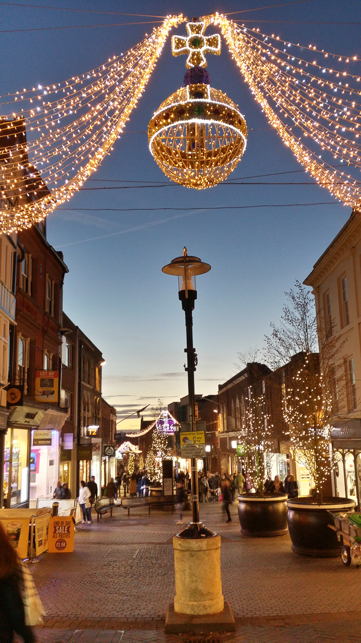 Windsor with Christmas lights