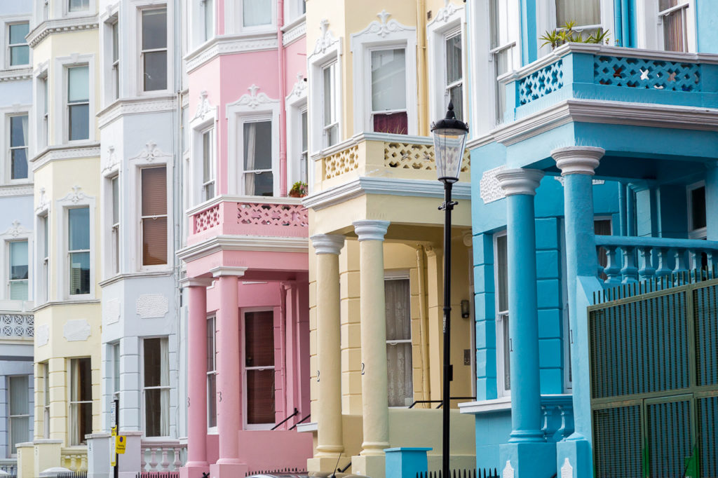 pastel coloured houses