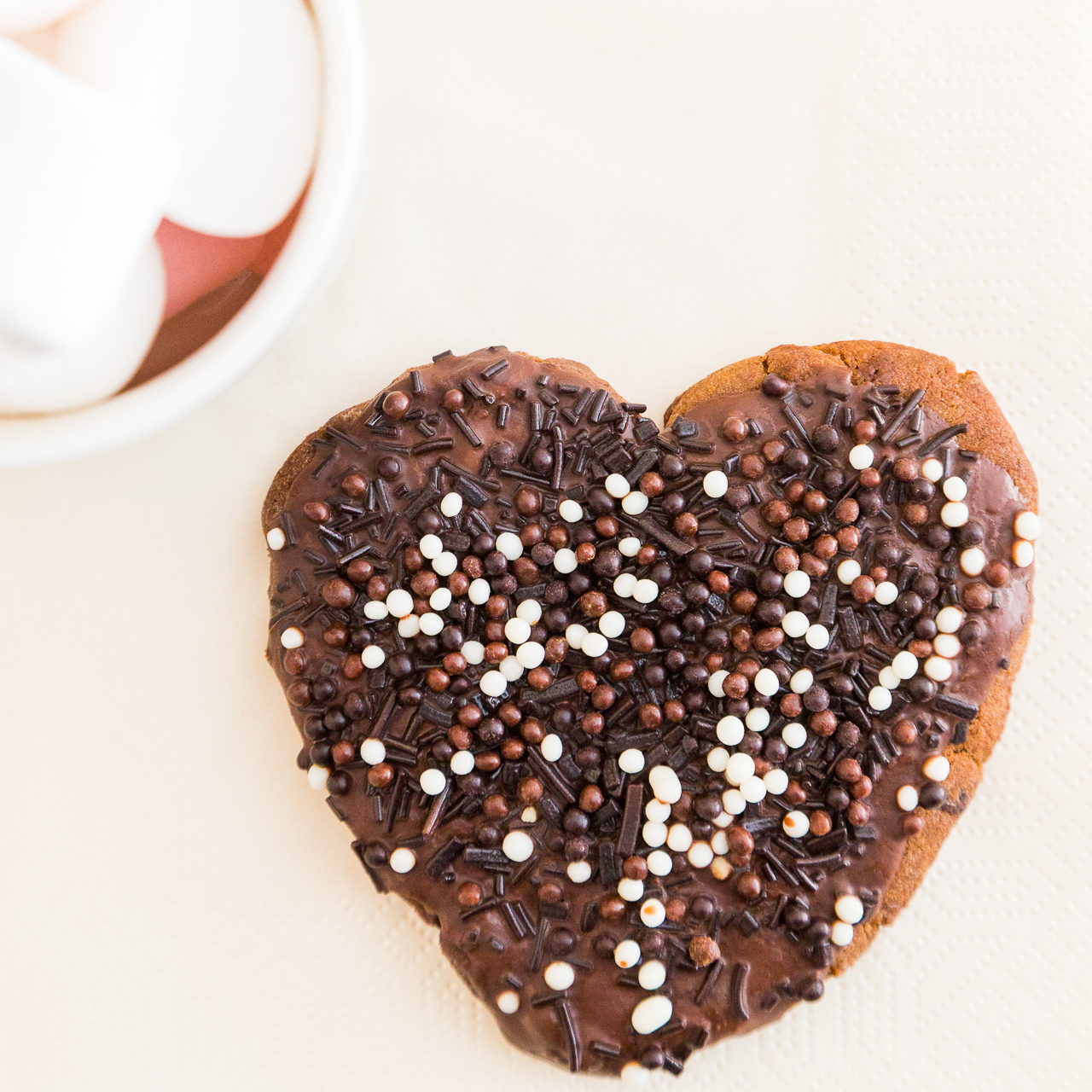 heart chocolate biscuit