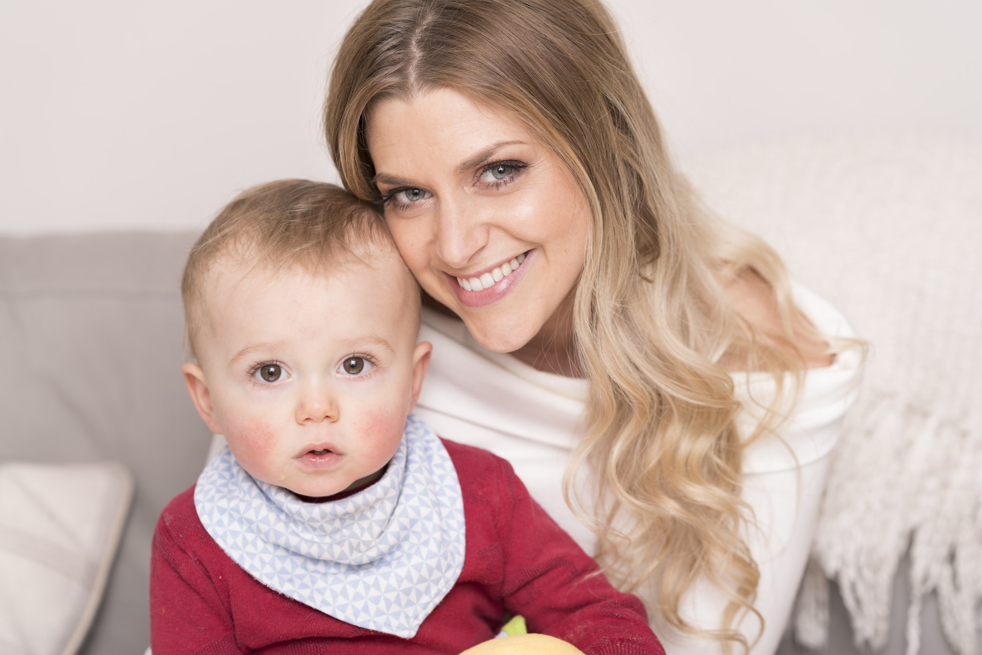 May0081819. Anna Williamson for DT Features. Picture shows Anna Williamson who has written a book about parenting Breaking Mum & Dad. Pictured with her 17 month old son Vincenzo. Picture date 05/03/2018
