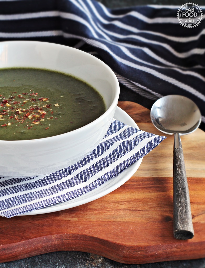 Quick Spinach Soup With Vegan Option by Fabfoodforall.com