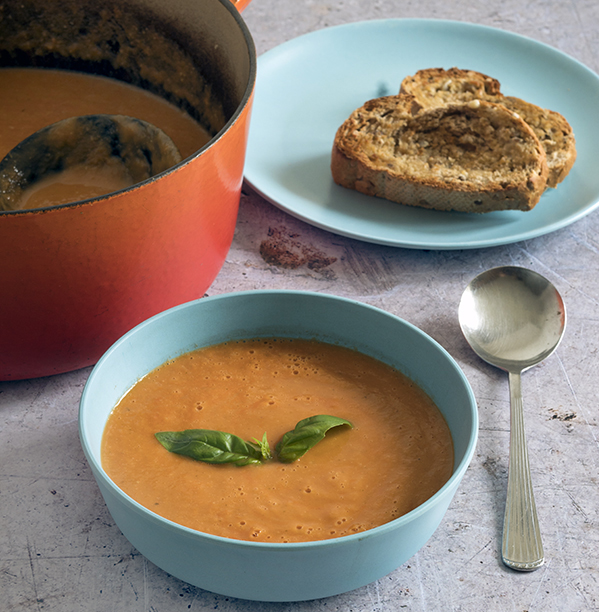 Homemade Vegan Tomato Soup With Basil by Cookveggielicious.com