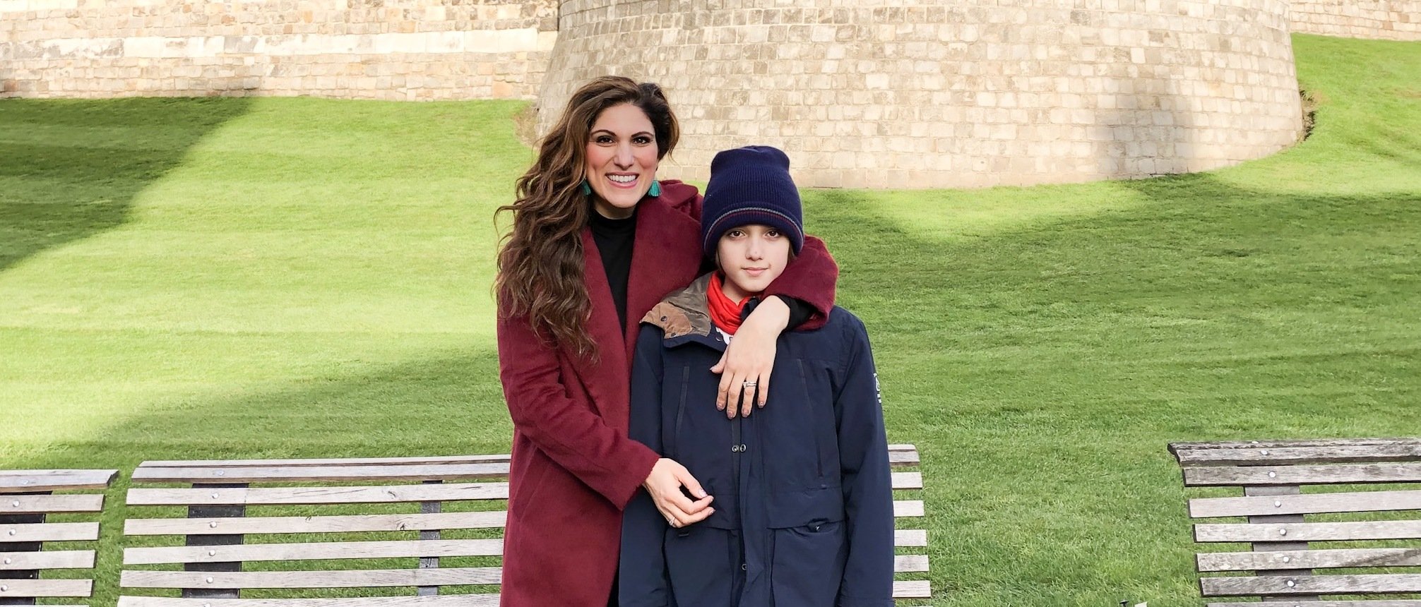Honest Mum and son outside Windsor Castle