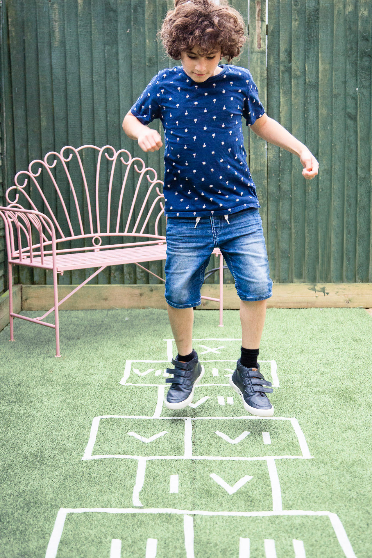 hopscotch in the garden with Everyone Active 