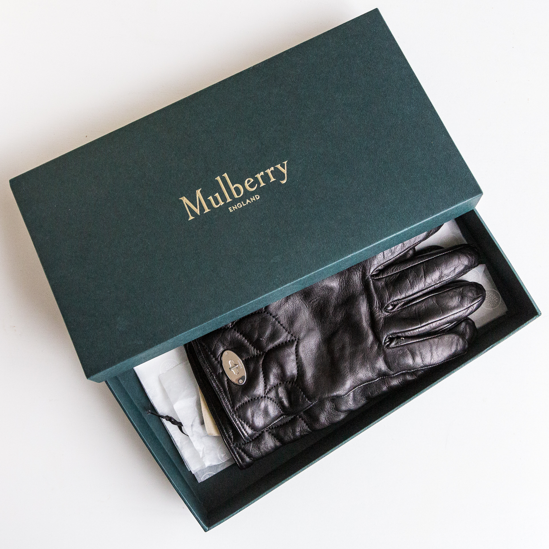 Mulberry leather gloves